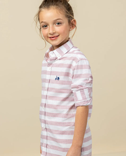 Camisa niño raya sea burdeos | SCOTTA