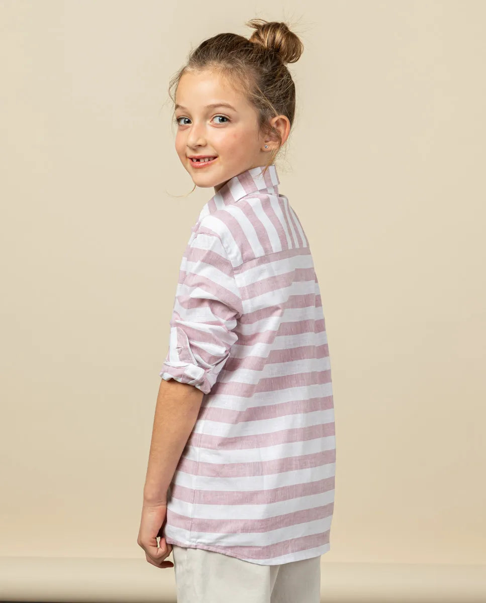 Camisa niño raya sea burdeos | SCOTTA