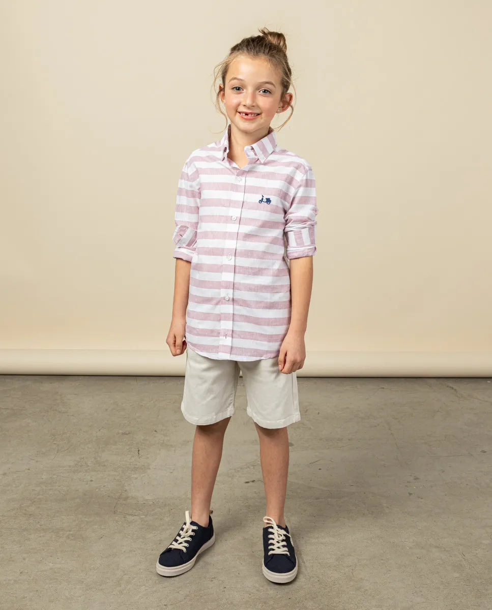 Camisa niño raya sea burdeos | SCOTTA