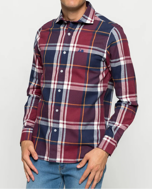 Camisa cuadro tartan burdeos | SCOTTA