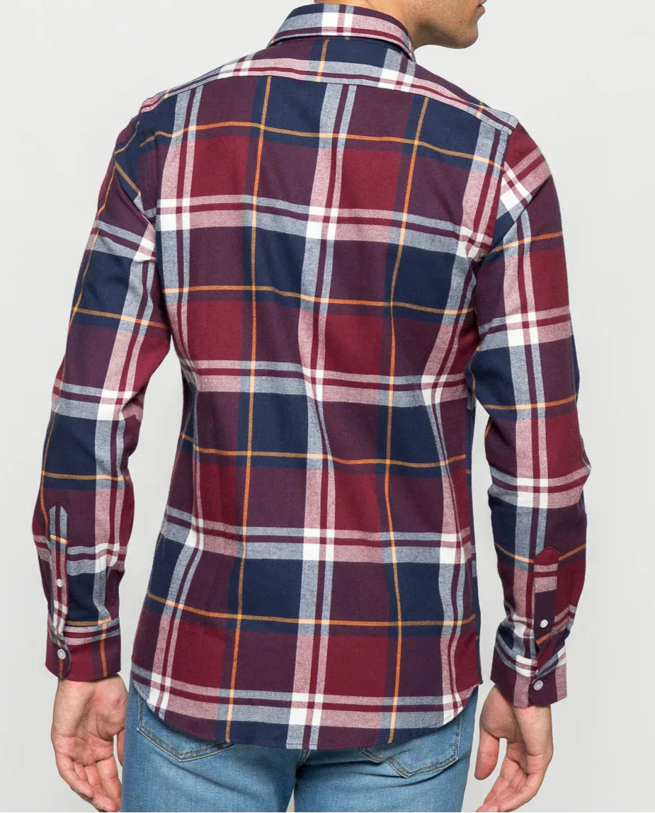 Camisa cuadro tartan burdeos | SCOTTA