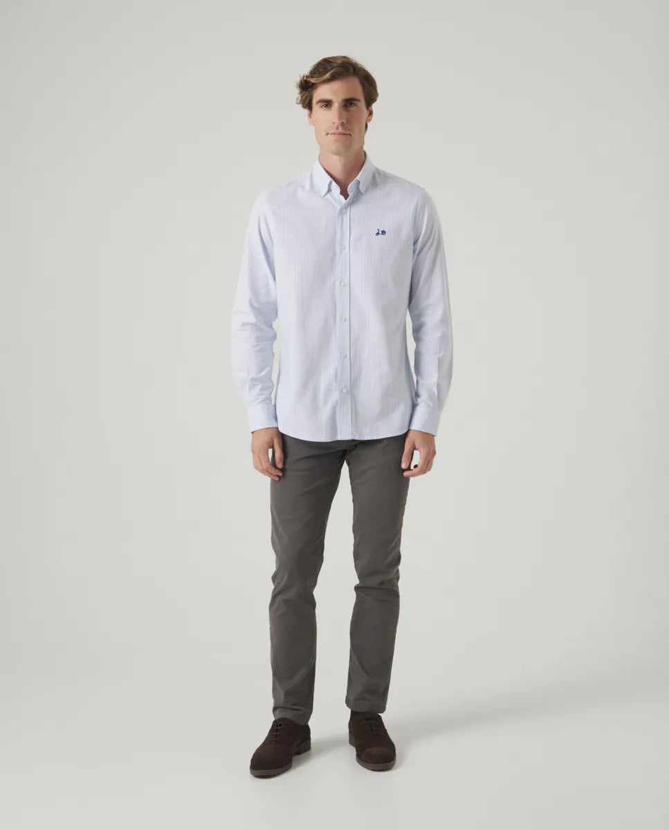 Camisa Oxford stripes azul | SCOTTA