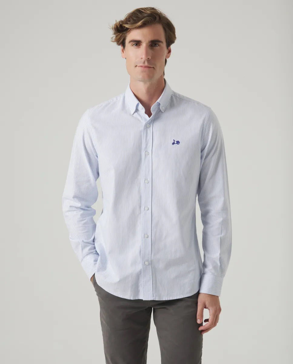 Camisa Oxford stripes azul | SCOTTA