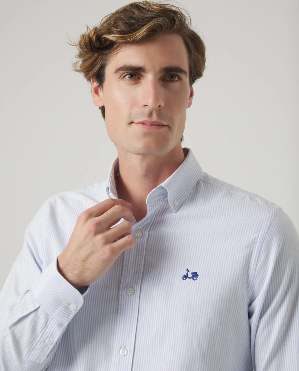 Camisa Oxford stripes azul | SCOTTA