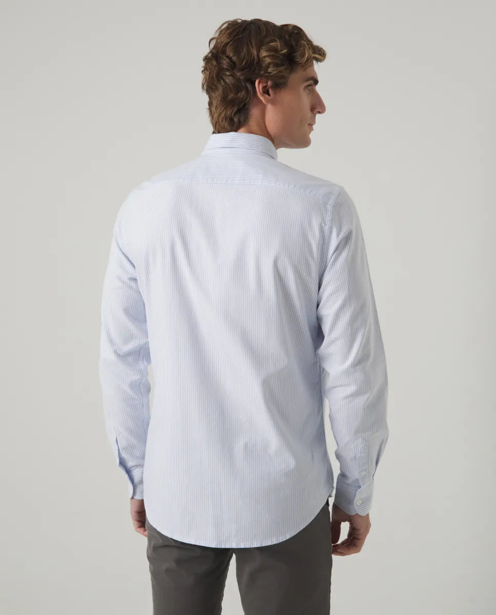 Camisa Oxford stripes azul | SCOTTA