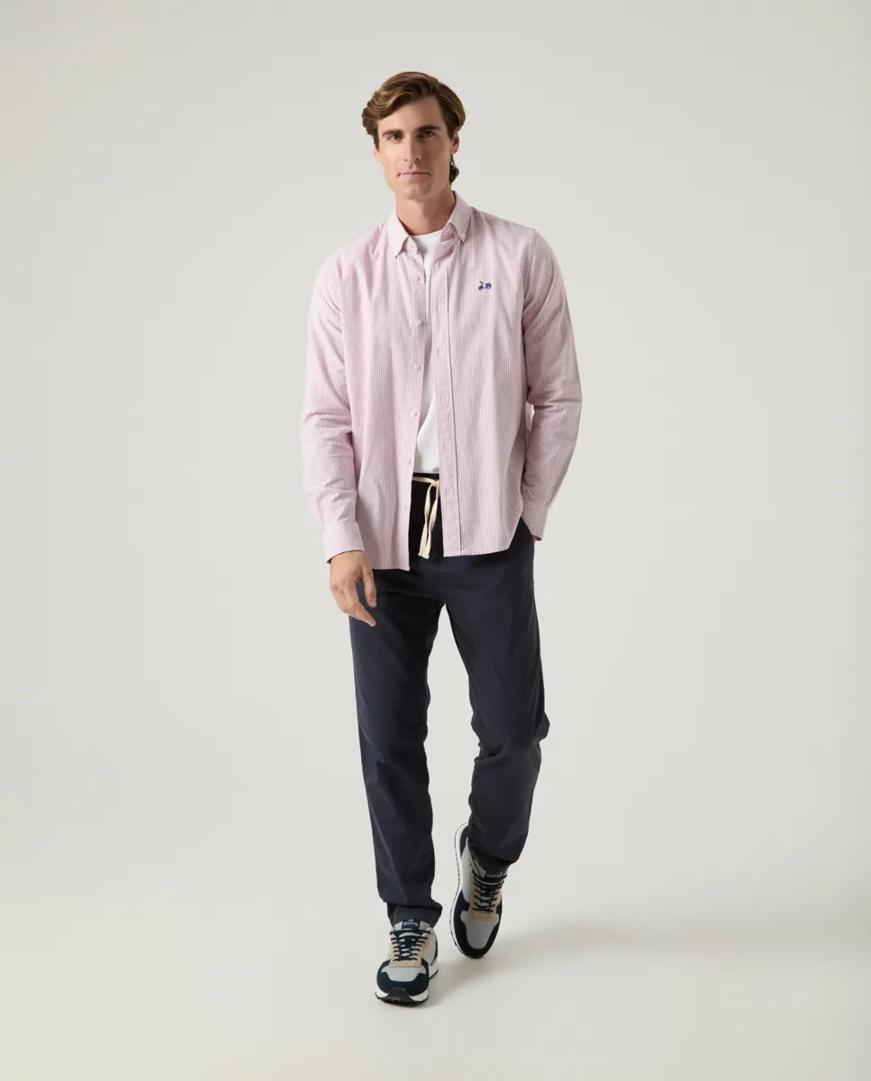 Camisa Oxford Stripes Burdeos | SCOTTA