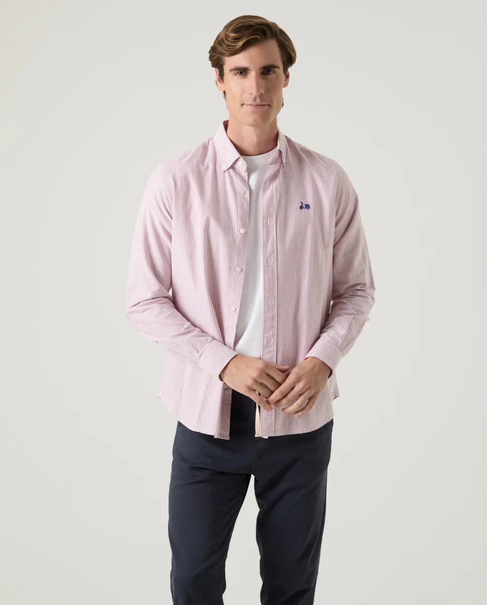 Camisa Oxford Stripes Burdeos | SCOTTA