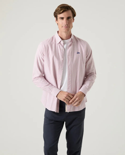 Camisa Oxford Stripes Burdeos | SCOTTA