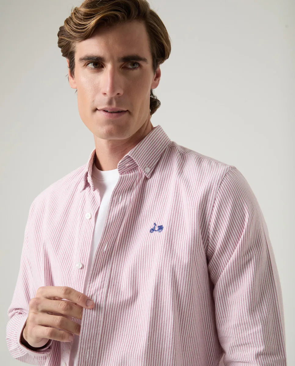 Camisa Oxford Stripes Burdeos | SCOTTA