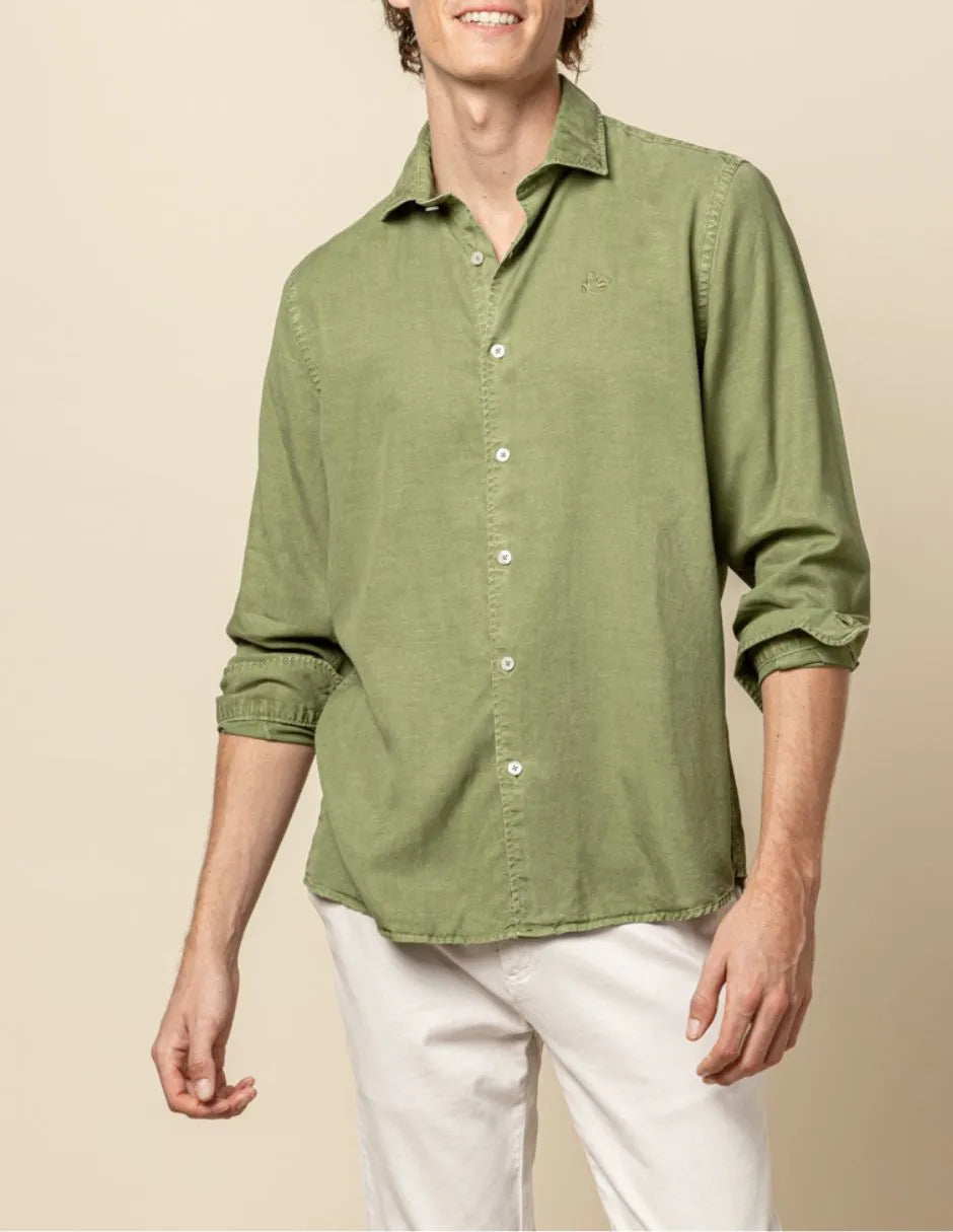 Camisa forest tencel linen khaki | SCOTTA