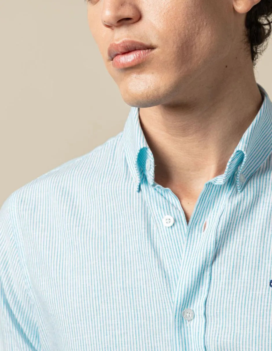 CAMISA RAYA BISCAY TURQUESA | SCOTTA