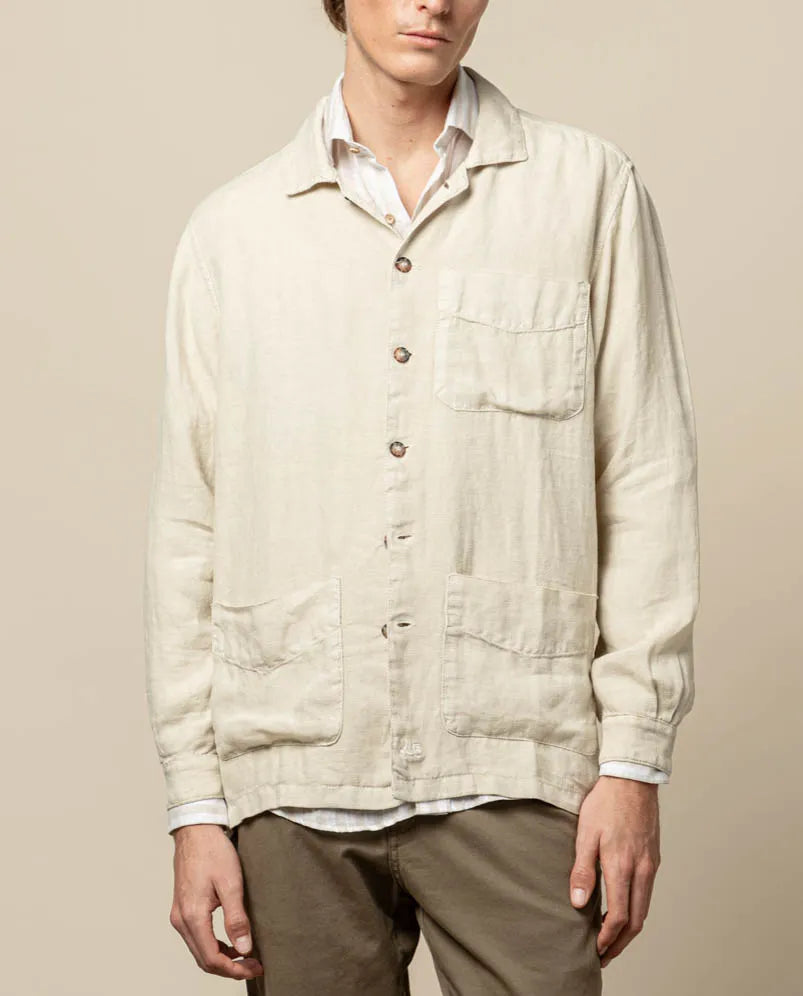SOBRECAMISA LINEN BEIGE CLARO | SCOTTA