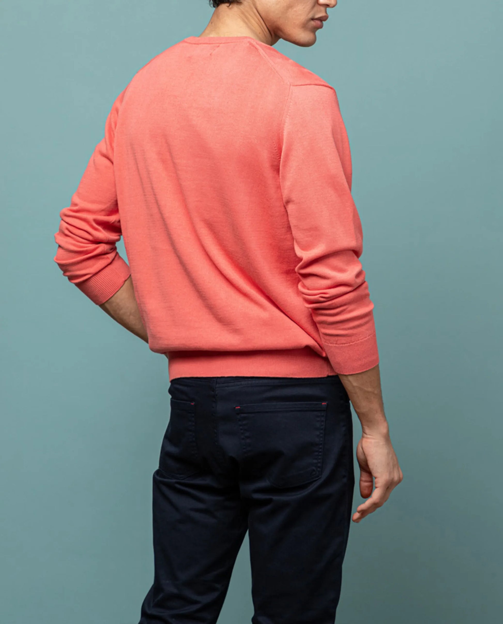 Jersey classic v neck cotton frambuesa | SCOTTA