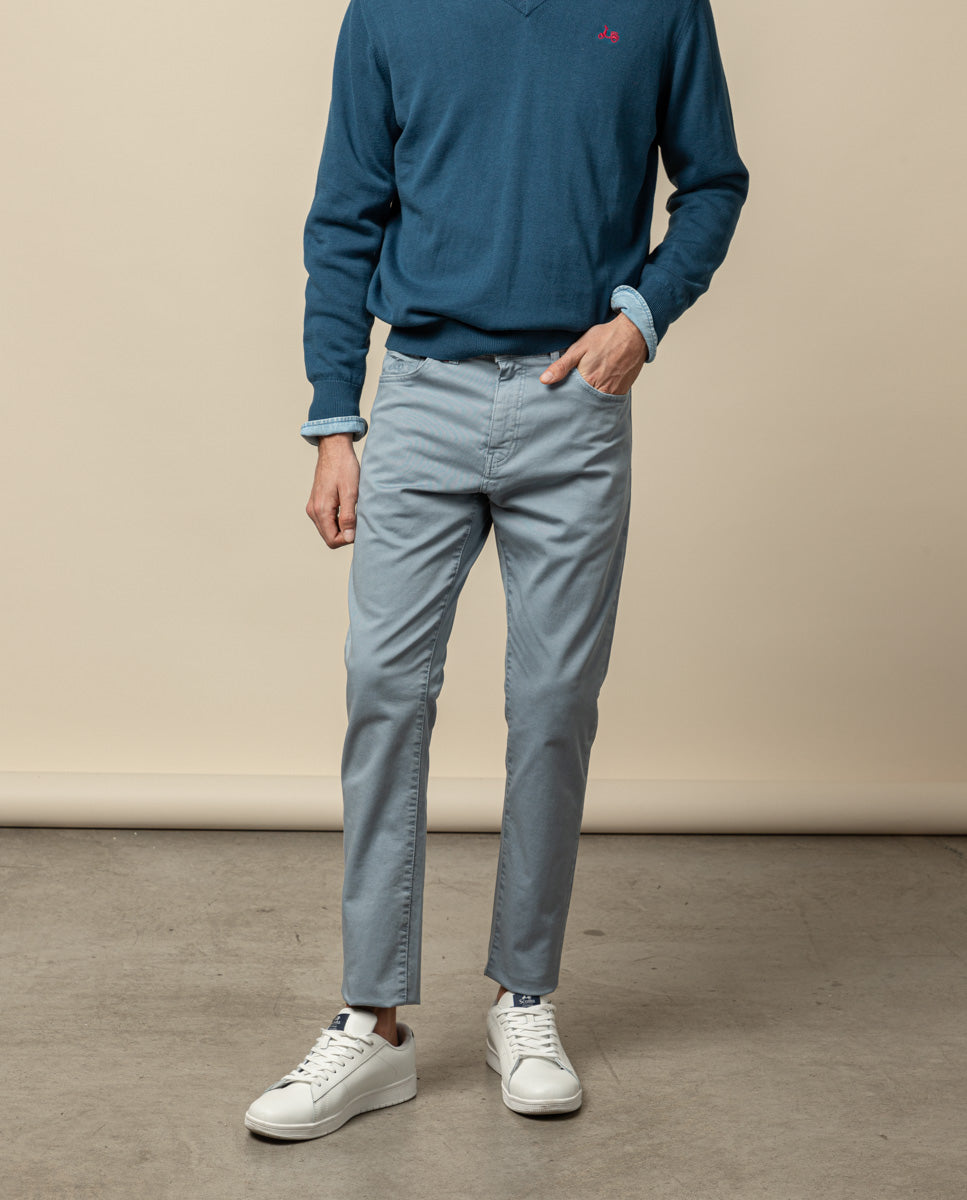 Pantalón cooper 5 bolsillos azul grisáceo | SCOTTA