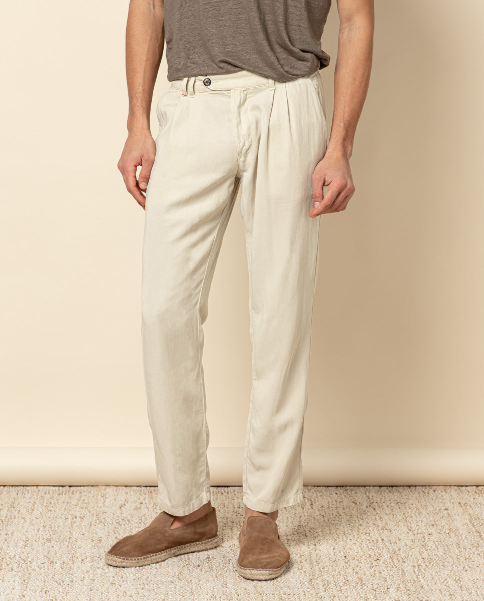 Pantalón doble pinza beige claro | SCOTTA