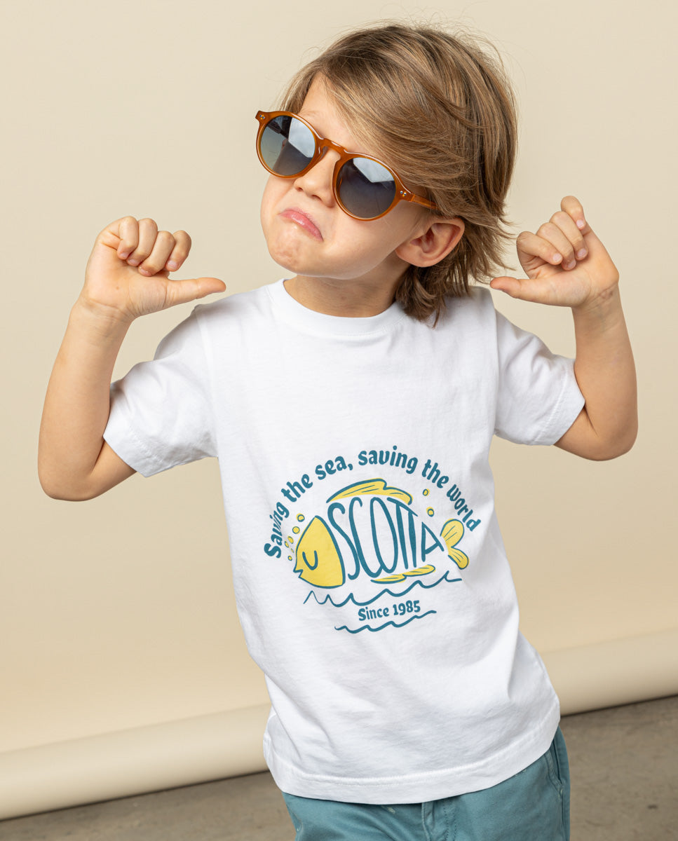 Camiseta niño Scotta fish blanco | SCOTTA