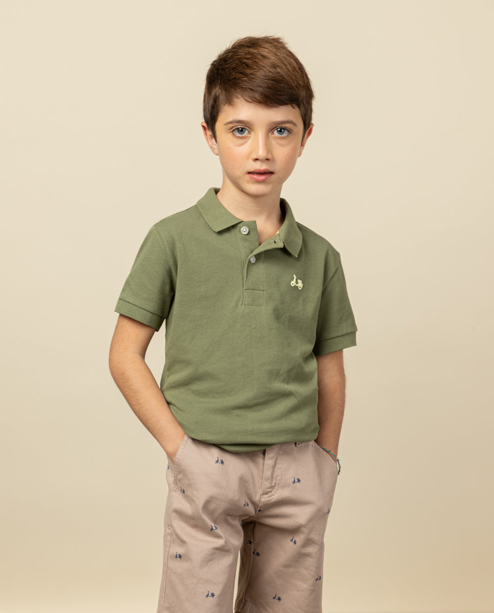 Polo niño classic logo flúor khaki | SCOTTA