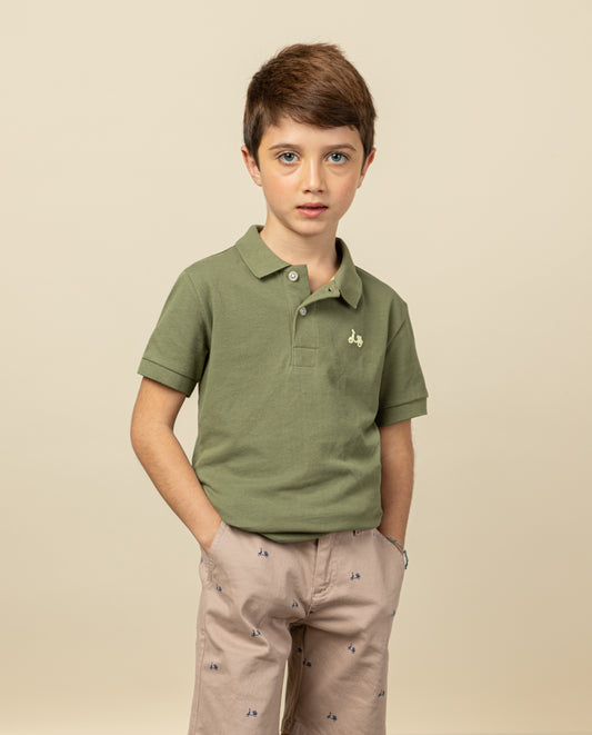 Polo niño classic logo flúor khaki | SCOTTA