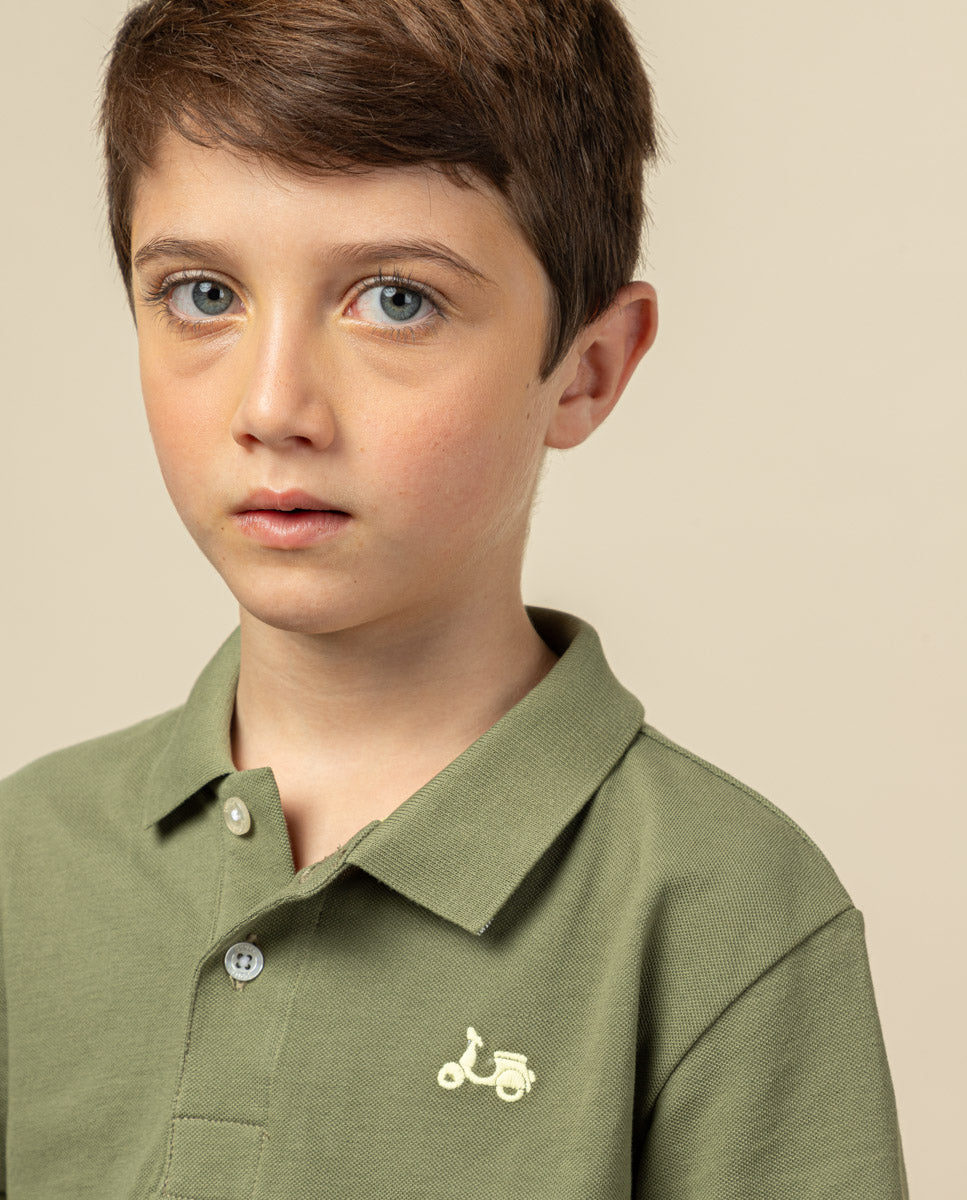 Polo niño classic logo flúor khaki | SCOTTA