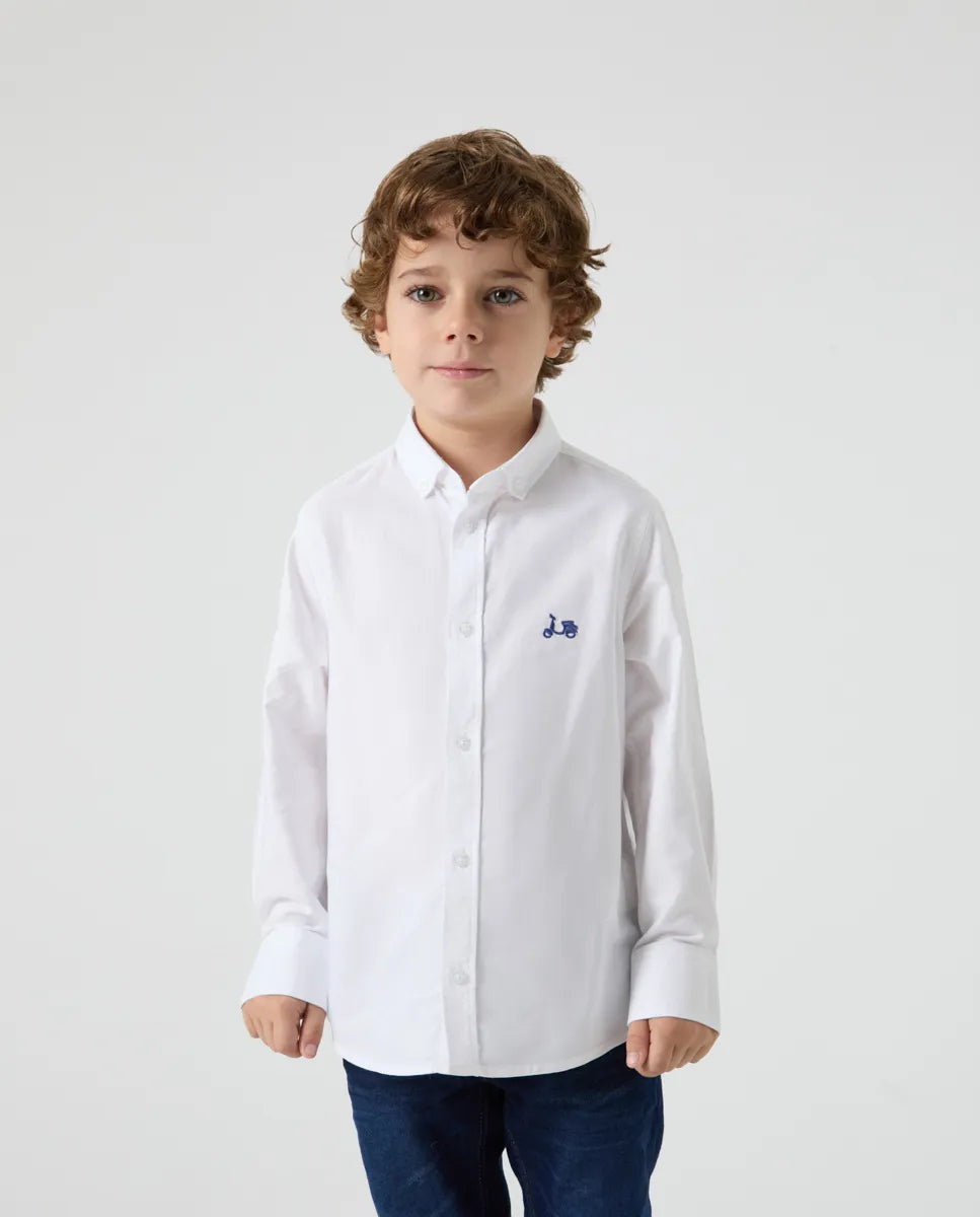 Camisa niño Oxford blanco | SCOTTA