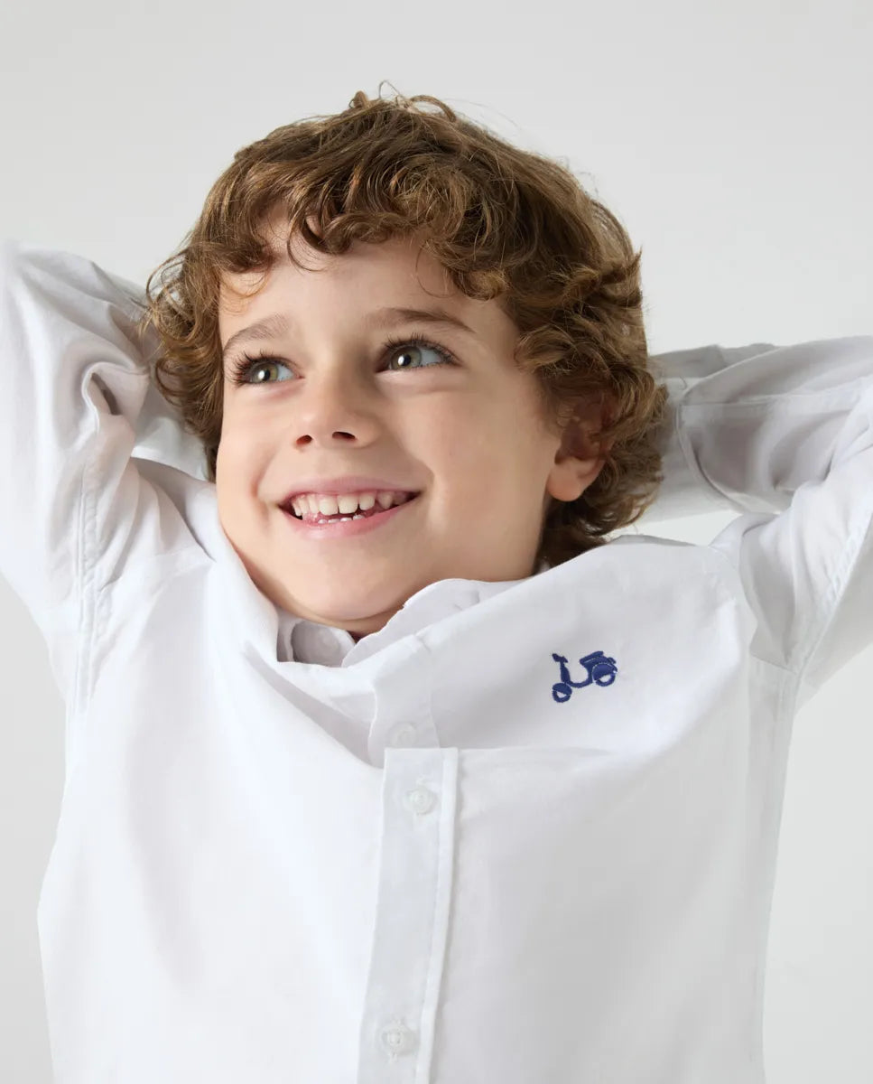 Camisa niño Oxford blanco | SCOTTA