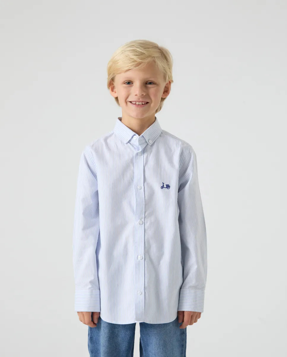 Camisa niño oxford stripes azul | SCOTTA