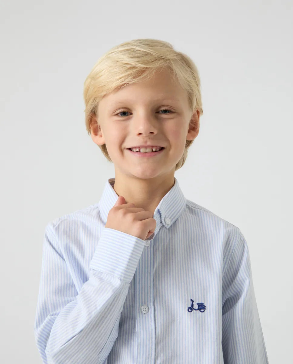 Camisa niño oxford stripes azul | SCOTTA