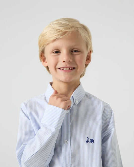 Camisa niño oxford stripes azul | SCOTTA