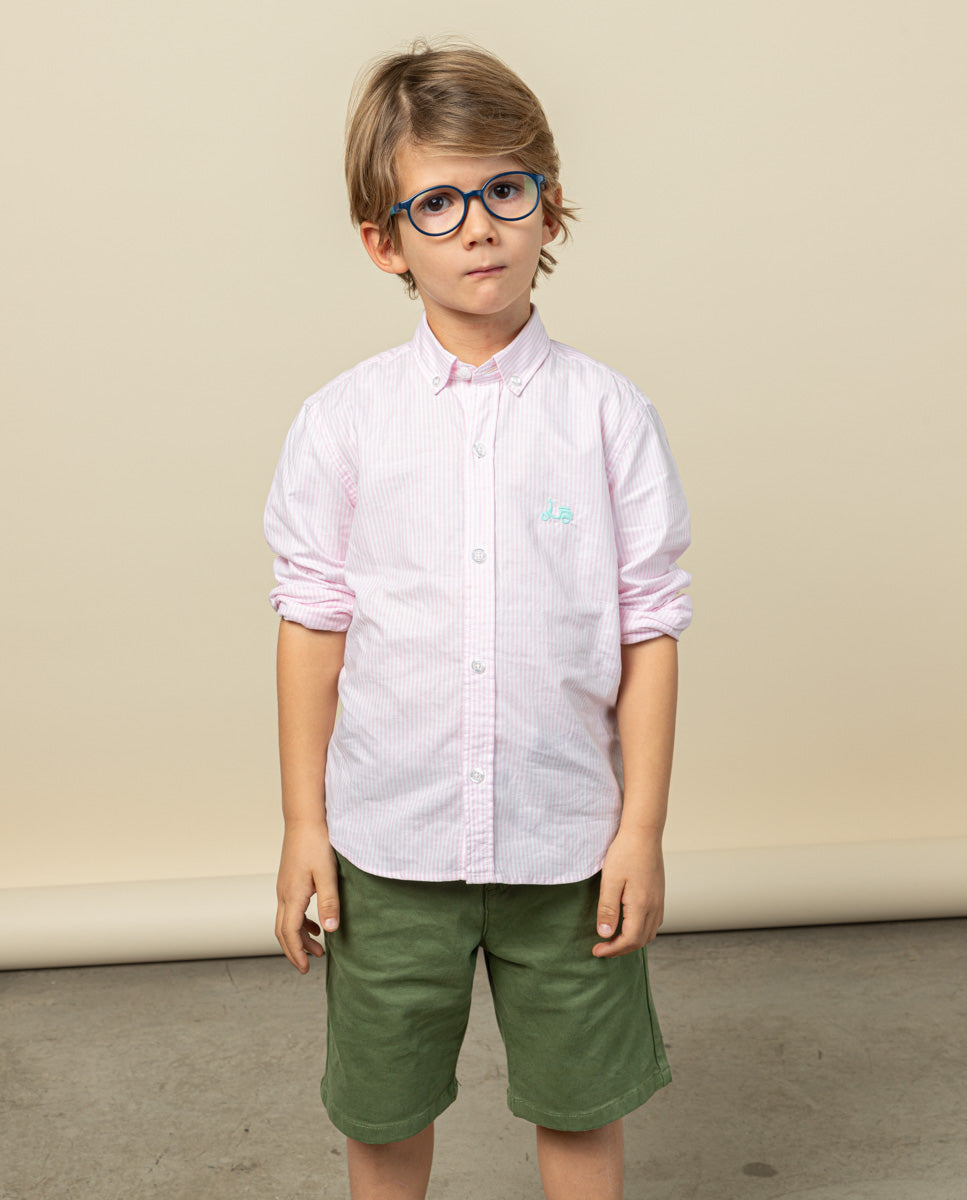 Camisa niño raya river rosa | SCOTTA