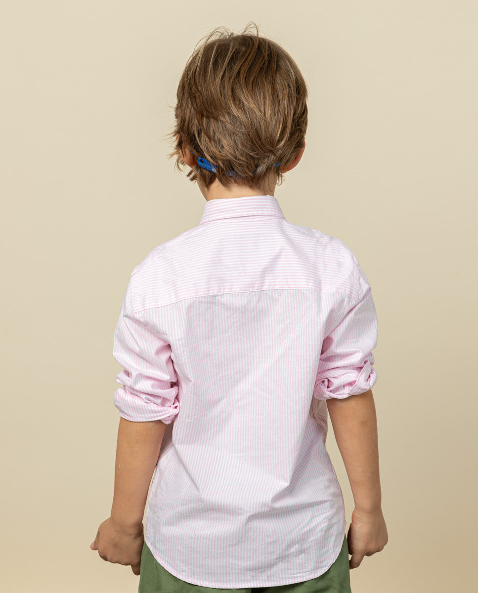 Camisa niño raya river rosa | SCOTTA
