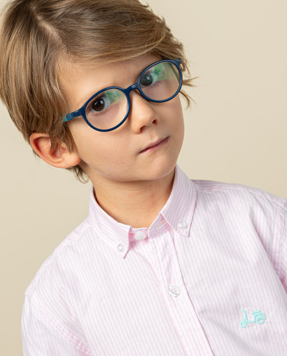 Camisa niño raya river rosa | SCOTTA