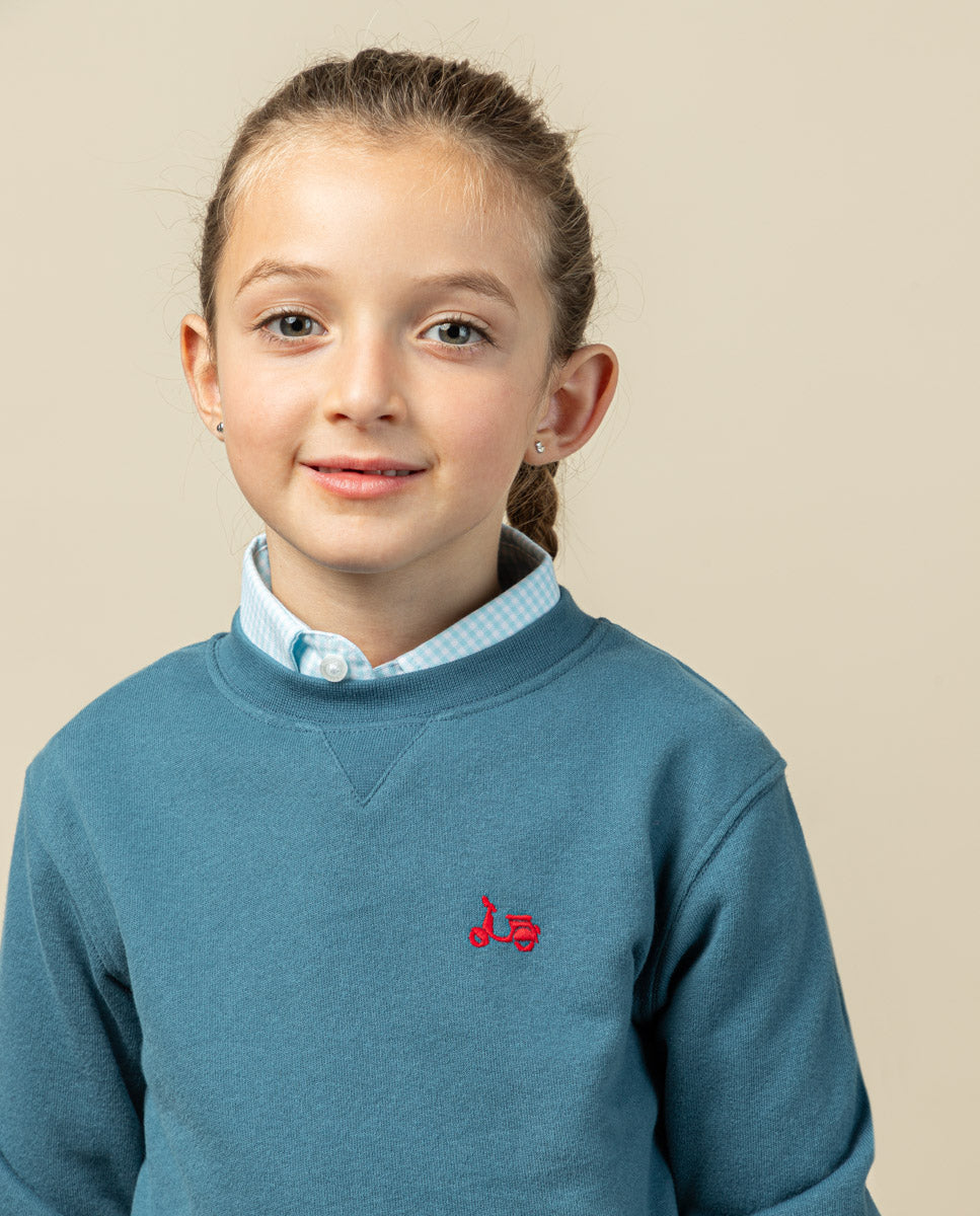 SUDADERA NIÑO LOGO CHENILLE DENIM | SCOTTA
