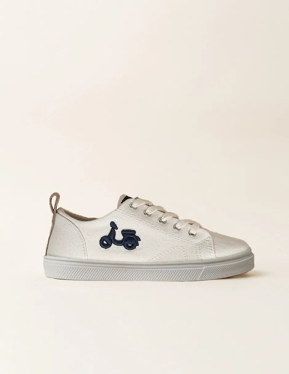 Zapatilla niño loneta sostenible crudo | SCOTTA
