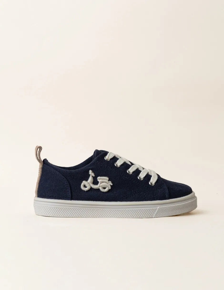 Zapatilla niño loneta sostenible marino | SCOTTA