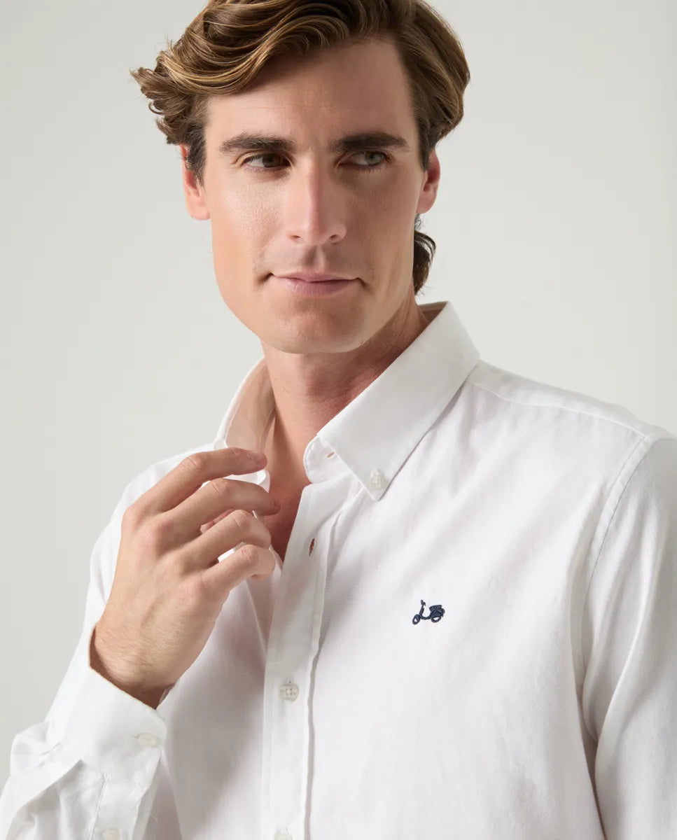 Camisa Estructura Pinpoint Blanco | SCOTTA