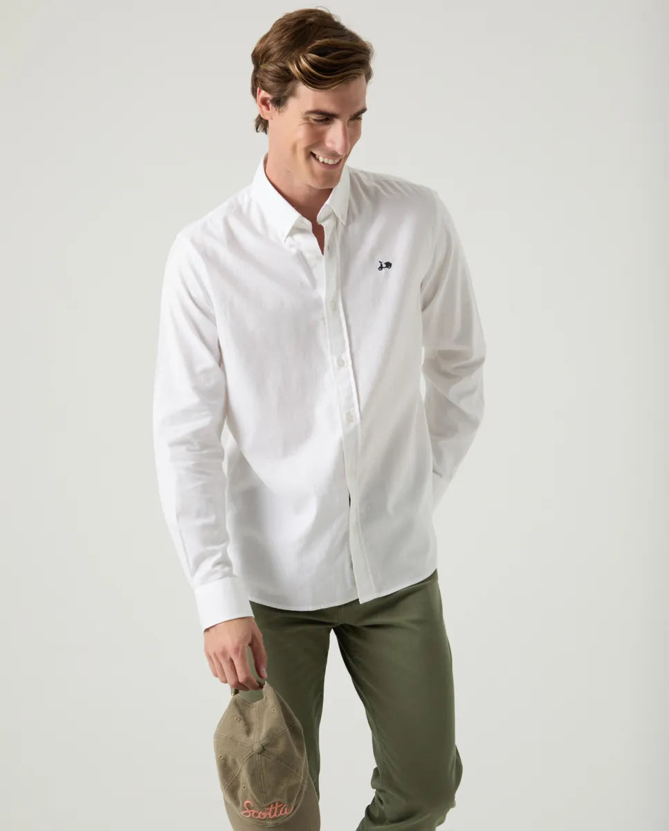 Camisa Estructura Pinpoint Blanco | SCOTTA