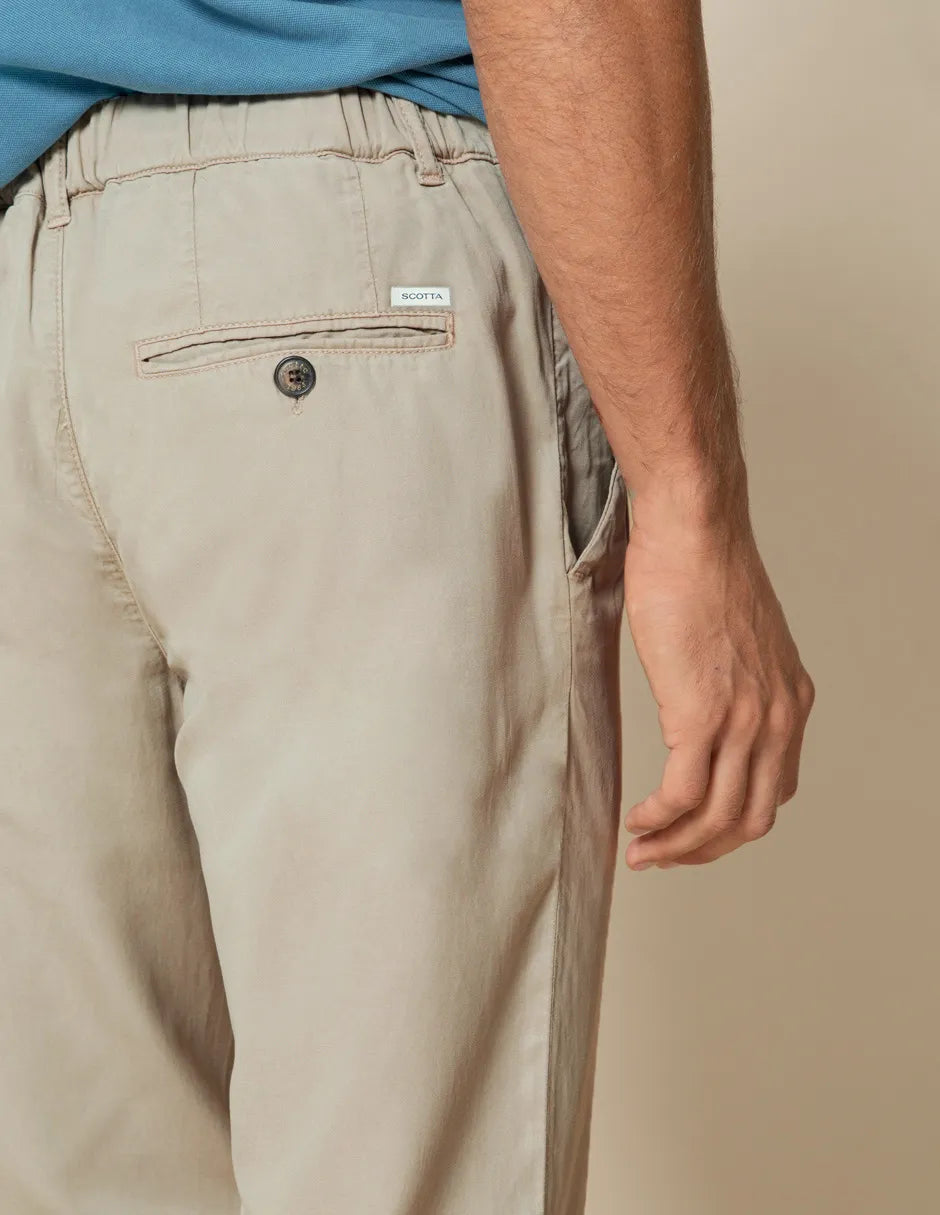 PANTALON JOGGING GARMENT DYED BEIGE | SCOTTA