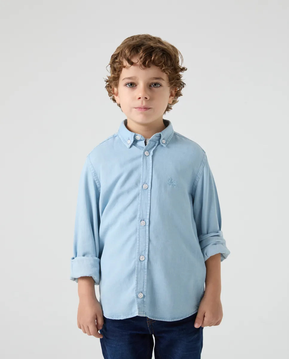 Camisa niño tencel denim claro | SCOTTA