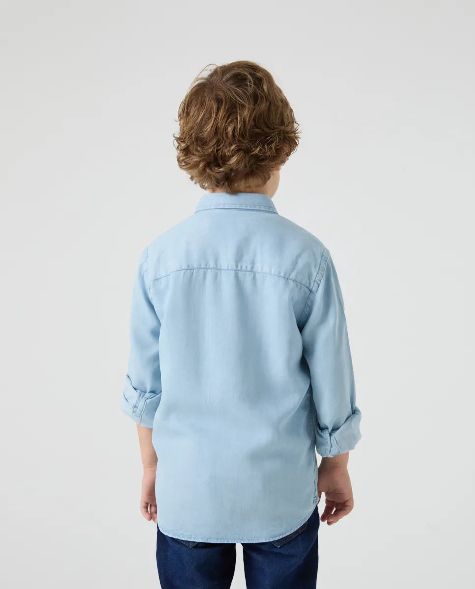 Camisa niño tencel denim claro | SCOTTA