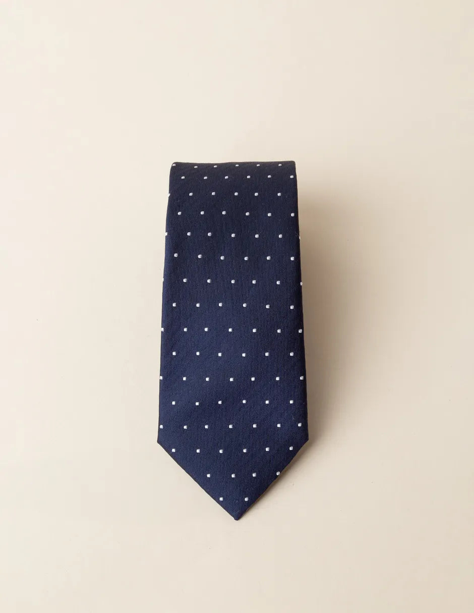 Corbata seda lunares marino | SCOTTA
