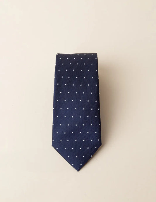 Corbata seda lunares marino | SCOTTA