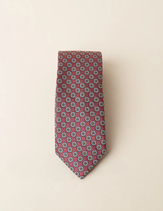 Corbata seda flores coral | SCOTTA