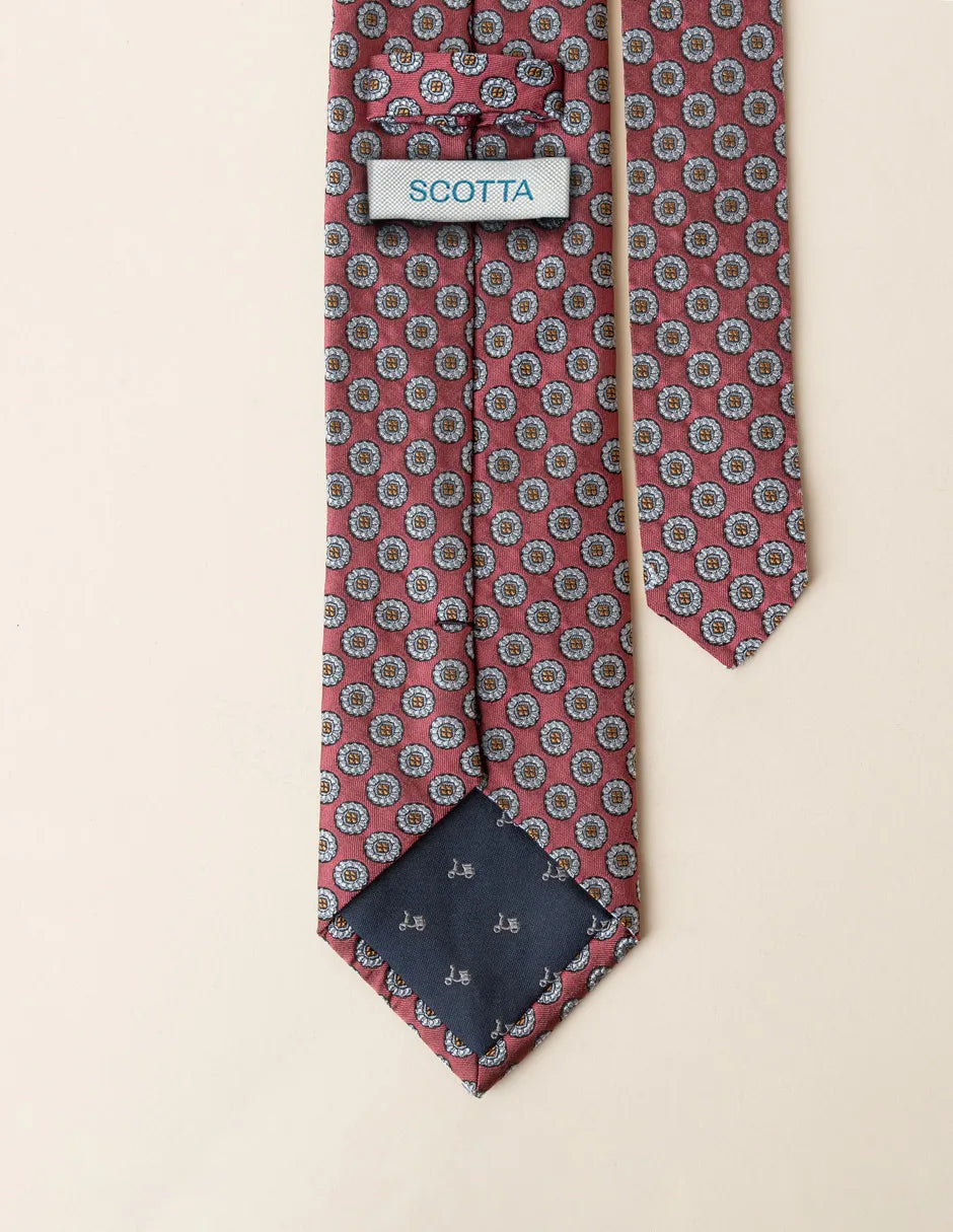 Corbata seda flores coral | SCOTTA
