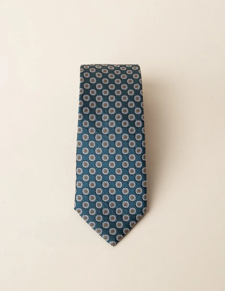 Corbata seda flores marino | SCOTTA