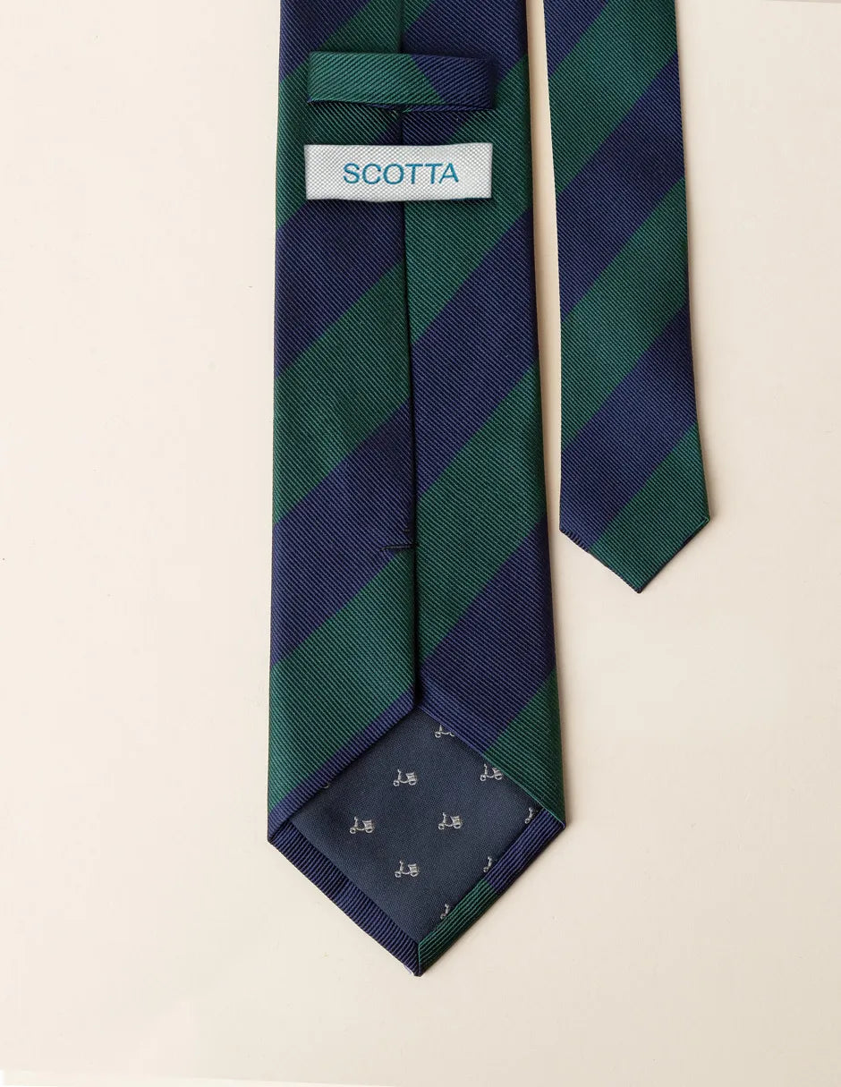 Corbata seda rayas marino | SCOTTA