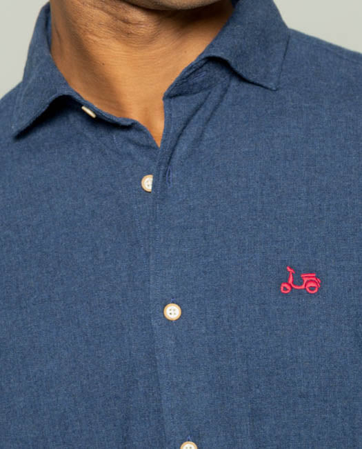 Camisa melange marino | SCOTTA