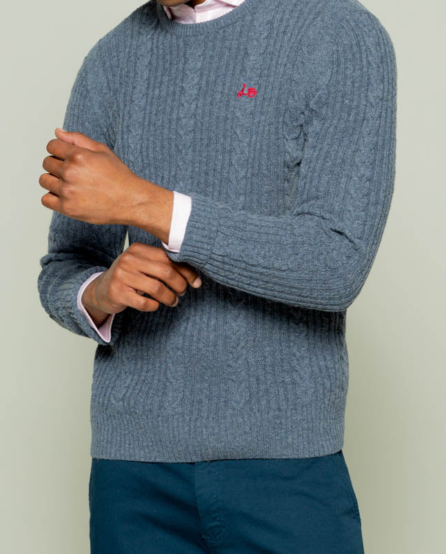 Jersey crew neck ochos azul grisaceo | SCOTTA