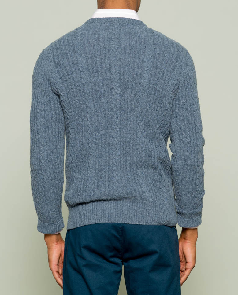 Jersey crew neck ochos azul grisaceo | SCOTTA