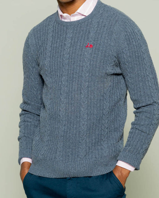 Jersey crew neck ochos azul grisaceo | SCOTTA