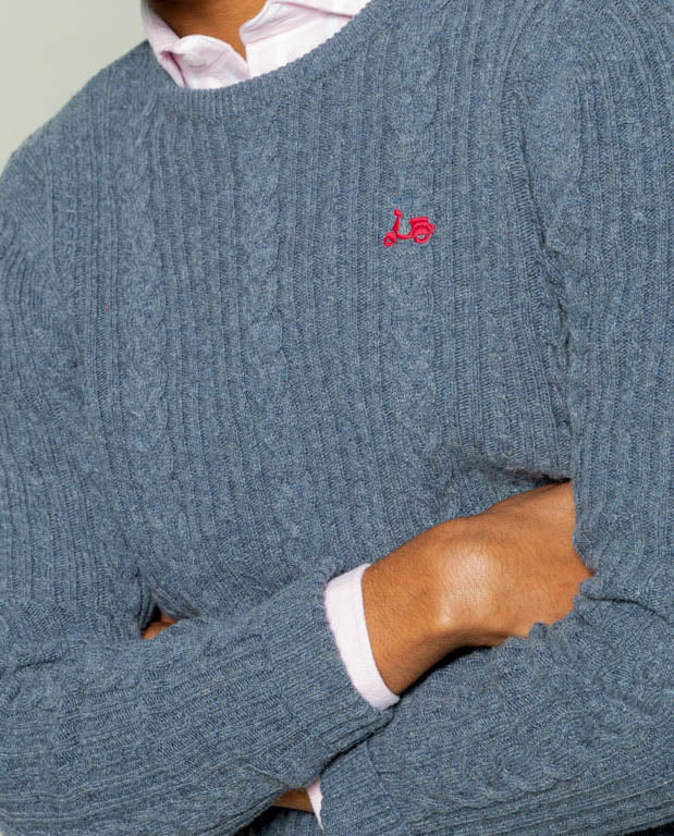 Jersey crew neck ochos azul grisaceo | SCOTTA